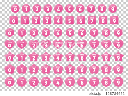Number icon set_step_pink Number icon set_step_pink 128784631