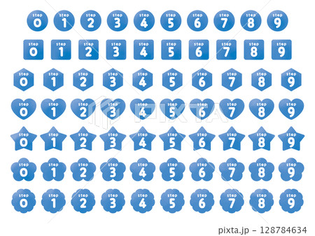 Number icon set_step_Blue 128784634
