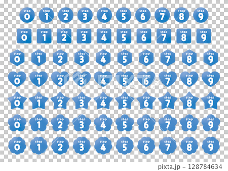 Number icon set_step_Blue 128784634