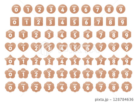 Number icon set_step_brown Number icon set_step_brown 128784636