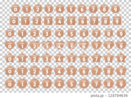 Number icon set_step_brown Number icon set_step_brown 128784636