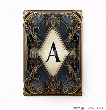 Vintage book with letter A on a white background. 3d rendering 128784721