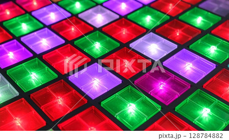 Seamless vector pattern with colorful abstract squares, ideal for modern web design and business illustrations 128784882