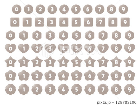 Number icon set_No text_Monochrome Number icon set_No text_Monochrome 128785100