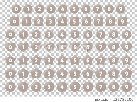 Number icon set_No text_Monochrome Number icon set_No text_Monochrome 128785100