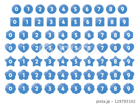 Number icon set_No text_Blue 128785102