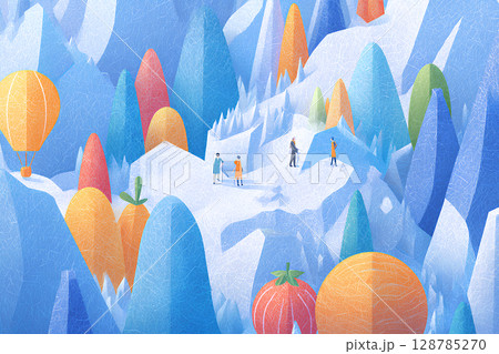 氷山とフルーツと冒険家たちの不思議な世界-1 128785270