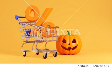 Red metal shopping cart ready for purchase in a retail store, isolated Red metal shopping cart ready for purchase in a retail store, isolated 128785485