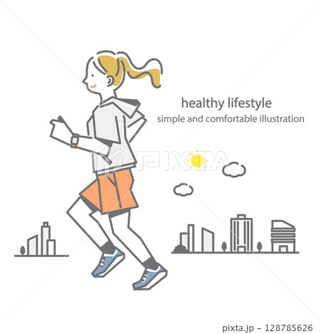 心地の良いライフスタイル シンプルでお洒落な線画イラスト 心地の良いライフスタイル シンプルでお洒落な線画イラスト 128785626