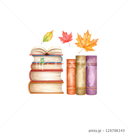 A colorful stack of books for education and reading A colorful stack of books for education and reading 128786143