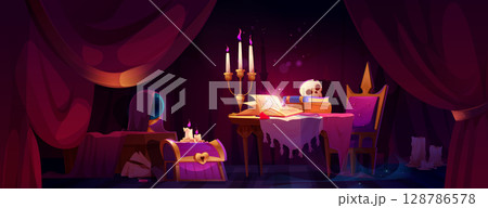 Mystical fortune teller room scene Mystical fortune teller room scene 128786578