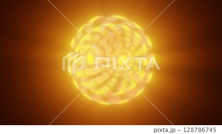 Bright yellow glowing orb resembling a radiating sun, with fluid texture and fiery brilliance Bright yellow glowing orb resembling a radiating sun, with fluid texture and fiery brilliance 128786745