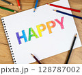 虹色のHAPPY 文字 128787002