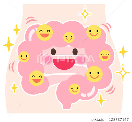 イキイキとした元気な腸　腸内環境 128787147