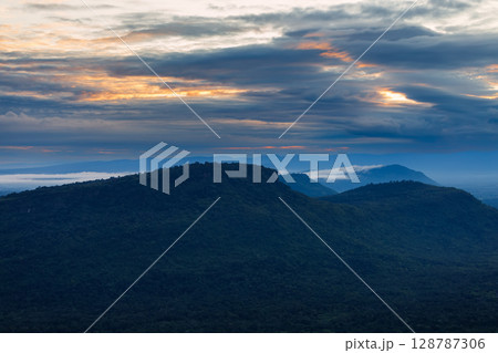 Beautiful landscape in the morning ,Pha Mor E Daeng ,Kantharalak,Sisaket,Thailand 128787306