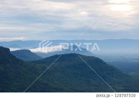 Beautiful landscape in the morning ,Pha Mor E Daeng ,Kantharalak,Sisaket,Thailand 128787310