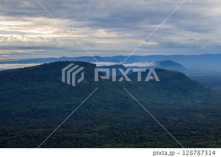 Beautiful landscape in the morning ,Pha Mor E Daeng ,Kantharalak,Sisaket,Thailand 128787314