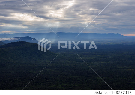 Beautiful landscape in the morning ,Pha Mor E Daeng ,Kantharalak,Sisaket,Thailand 128787317