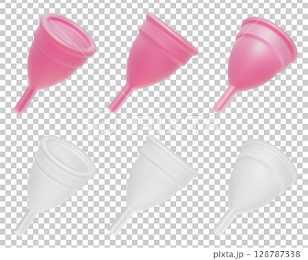 menstrual cup period cup cartoon style 3D graphic 128787338