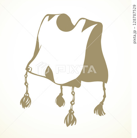 Vector drawing. Jewish clothing tzitzit Vector drawing. Jewish clothing tzitzit 128787529