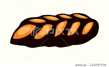 Vector drawing. Jewish braided bun Vector drawing. Jewish braided bun 128787536