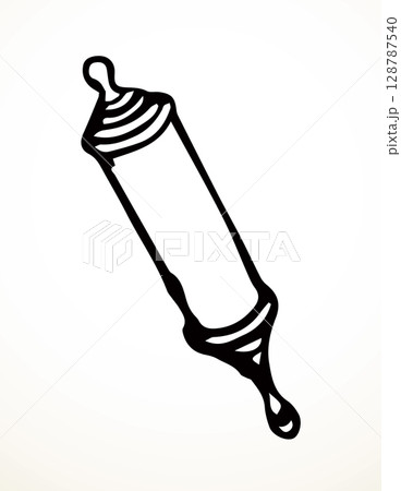 Vector drawing. Jewish box with torah. Mezuzah 128787540