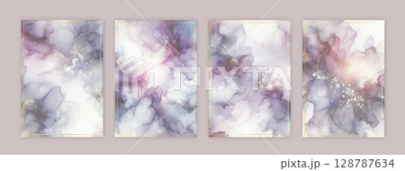 Cosmic Watercolor Nebula Textures Ethereal Violet and Silver Galaxy Washes. Cosmic Watercolor Nebula Textures Ethereal Violet and Silver Galaxy Washes. 128787634
