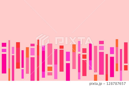 幾何学模様　フレーム　四角形　ピンク 128787657