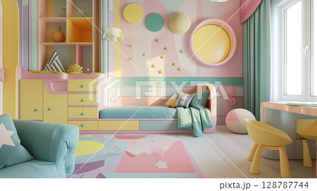かわいい家具とおもちゃがいっぱいの子ども部屋 かわいい家具とおもちゃがいっぱいの子ども部屋 128787744