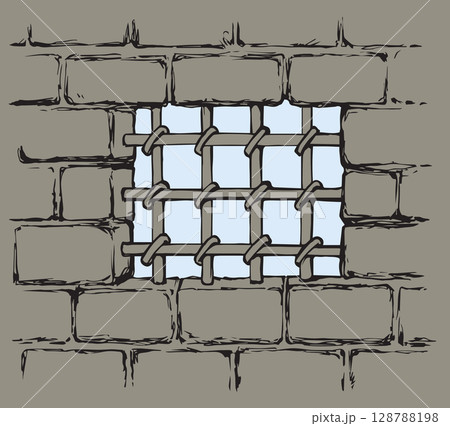 Ancient prison lattice. Vector drawing Ancient prison lattice. Vector drawing 128788198