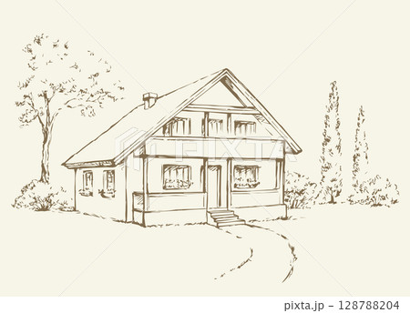 Vector drawing. House Vector drawing. House 128788204