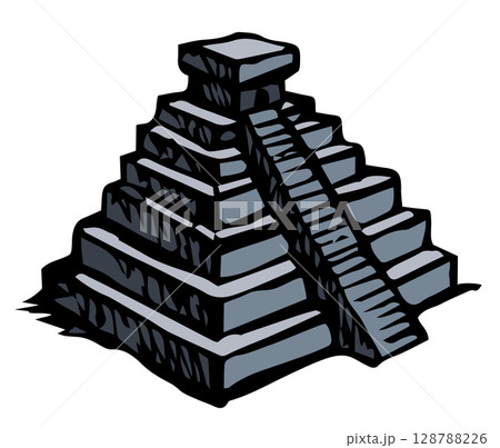 Mayan pyramids. Vector drawing icon 128788226