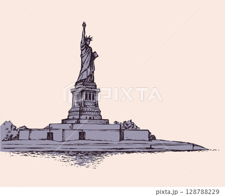 Statue of Liberty. Vector sketch Statue of Liberty. Vector sketch 128788229