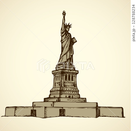 Statue of Liberty. Vector sketch Statue of Liberty. Vector sketch 128788234