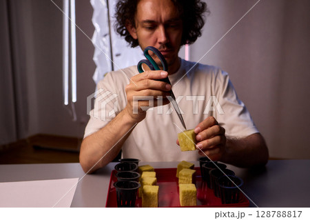 Hands Skillfully Managing Hydroponic Growing Medium with Exact Precise Careful Techniques Hands Skillfully Managing Hydroponic Growing Medium with Exact Precise Careful Techniques 128788817