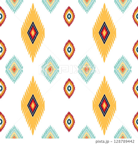 seamless abstract pattern in indian style. geometric background seamless abstract pattern in indian style. geometric background 128789442