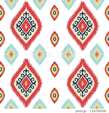 seamless abstract pattern in indian style. geometric background seamless abstract pattern in indian style. geometric background 128789506