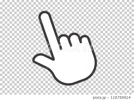 Single illustration of a right hand pointing 128789924