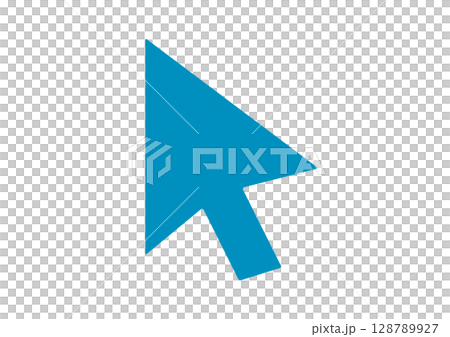 青いマウスポインタの単体イラスト 128789927