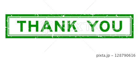 Grunge green thank you word square rubber seal stamp on whtie background Grunge green thank you word square rubber seal stamp on whtie background 128790616