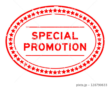 Grunge red special word oval rubber seal stamp on white background Grunge red special word oval rubber seal stamp on white background 128790633