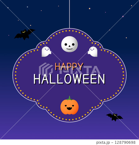 Purple background with Happy Halloween 128790698
