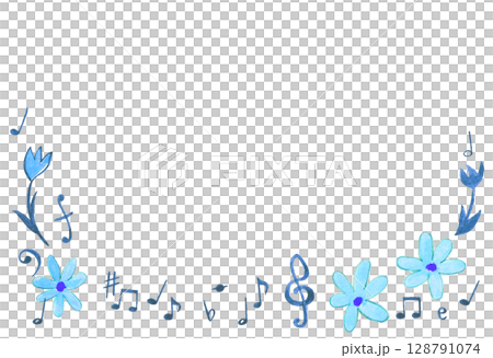 水彩絵の具で描いた音楽イメージの背景 水彩絵の具で描いた音楽イメージの背景 128791074