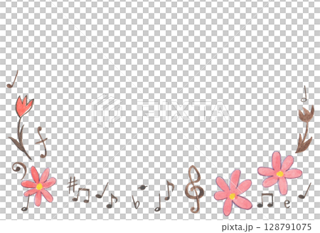 水彩絵の具で描いた音楽イメージの背景 水彩絵の具で描いた音楽イメージの背景 128791075