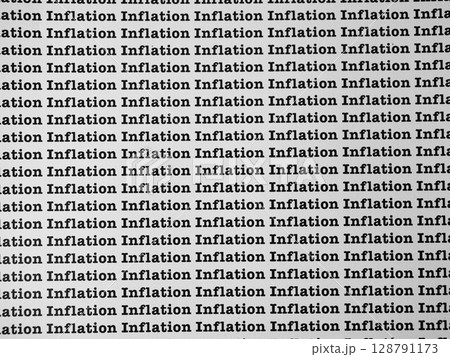 Words Inflation Seamless print on paper for business background. 128791173
