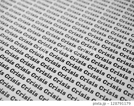 Words Crisis Seamless print on paper for business background. Words Crisis Seamless print on paper for business background. 128791179