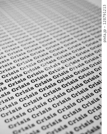Words Crisis Seamless print on paper for business background. Words Crisis Seamless print on paper for business background. 128791213