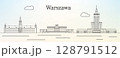 Warsaw city skyline  line art illustration 128791512