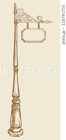 Street lantern. Vector sketch 128791735
