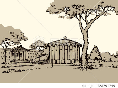 Palace Park. Vector drawing Palace Park. Vector drawing 128791749
